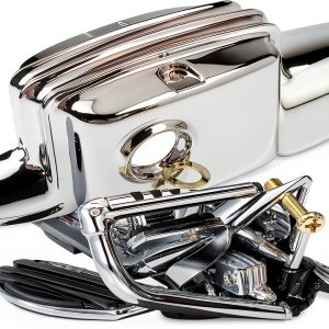 HCmotorku Chrome Rear Brake Master Cylinder Cover for Harley-0