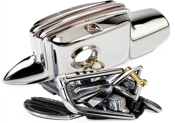 HCmotorku Chrome Rear Brake Master Cylinder Cover for Harley-0