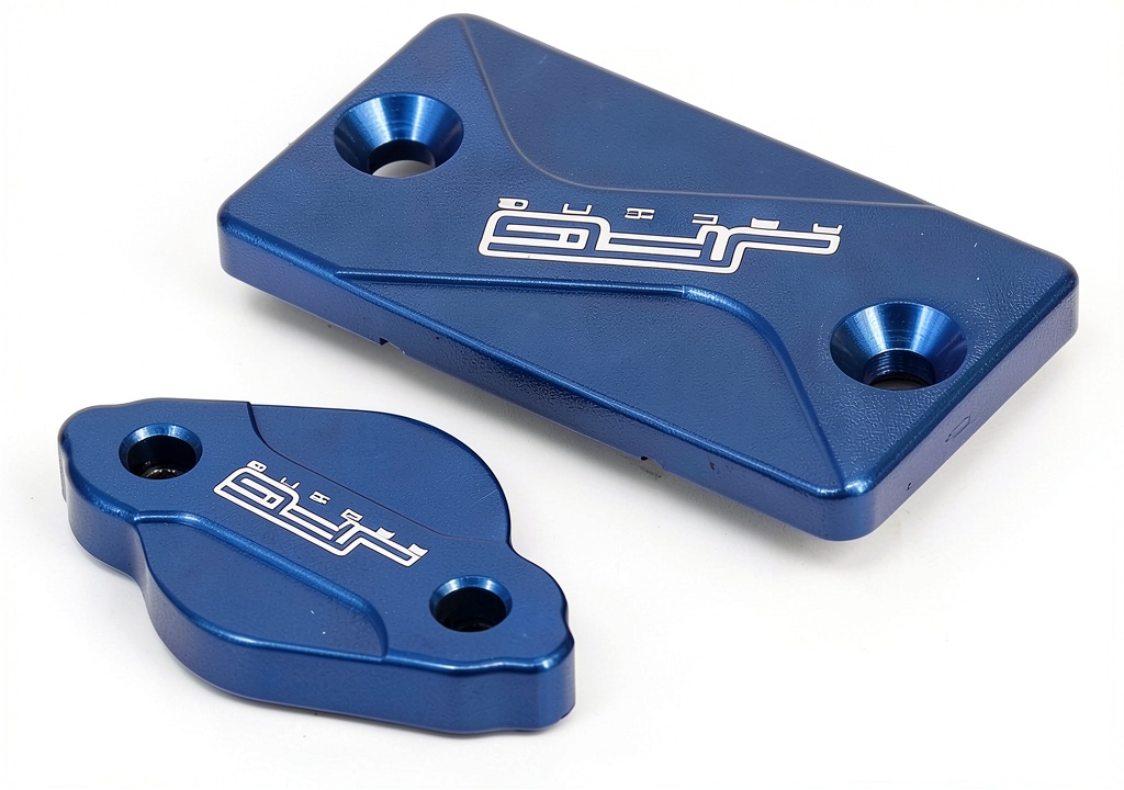 JFG RACING Blue Aluminum Motorcycle Brake Fluid Reservoir Cover