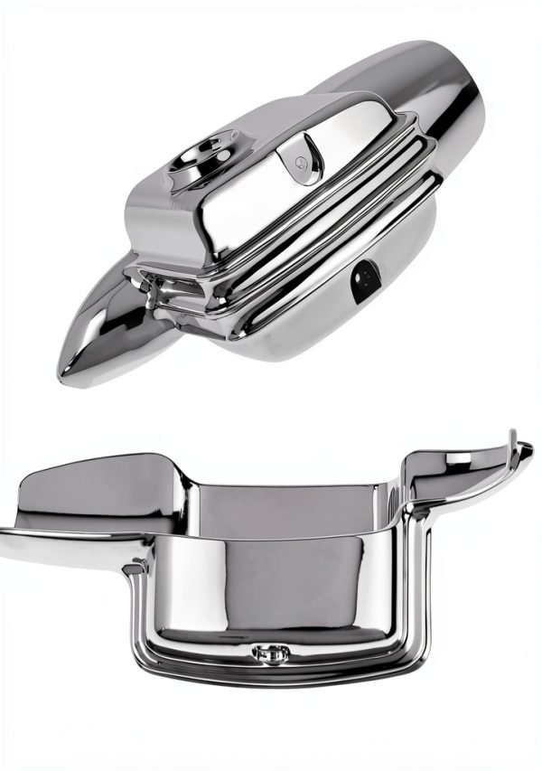 HCmotorku Chrome Rear Brake Master Cylinder Cover for Harley-4