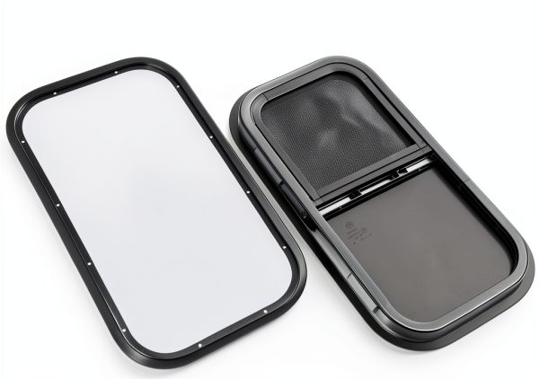 OUTPRIZE RV Window 18x30in Tempered Sliding Vertical with Black Trim-2