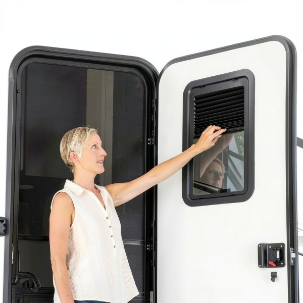 Lippert Thin Shade RV Entry Door Window Shade Complete Kit for 5th-3